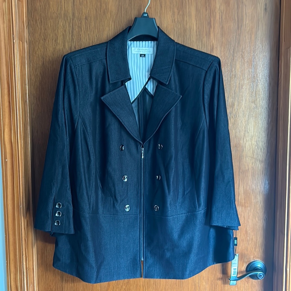 Tahari ASL Denim Blue Blazer